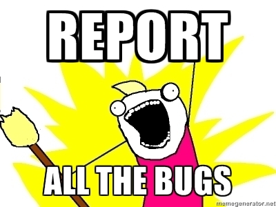 Report all the bugs